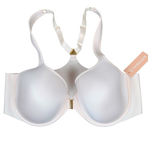 40C ThirdLove 24/7 Perfect Coverage Racerback Bra, Front Close - Pale Pink NEW - Picture 1 of 7